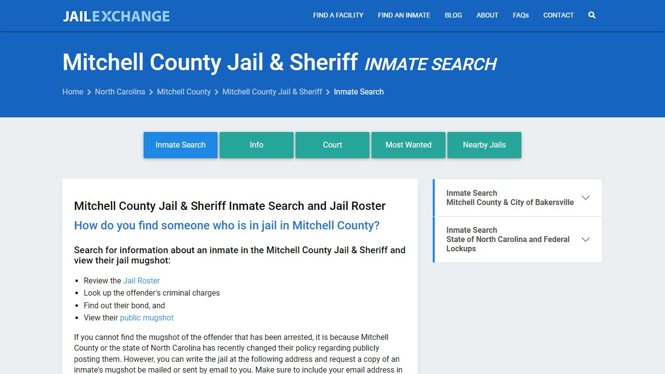 Mitchell County Jail & Sheriff Inmate Search - Jail Exchange
